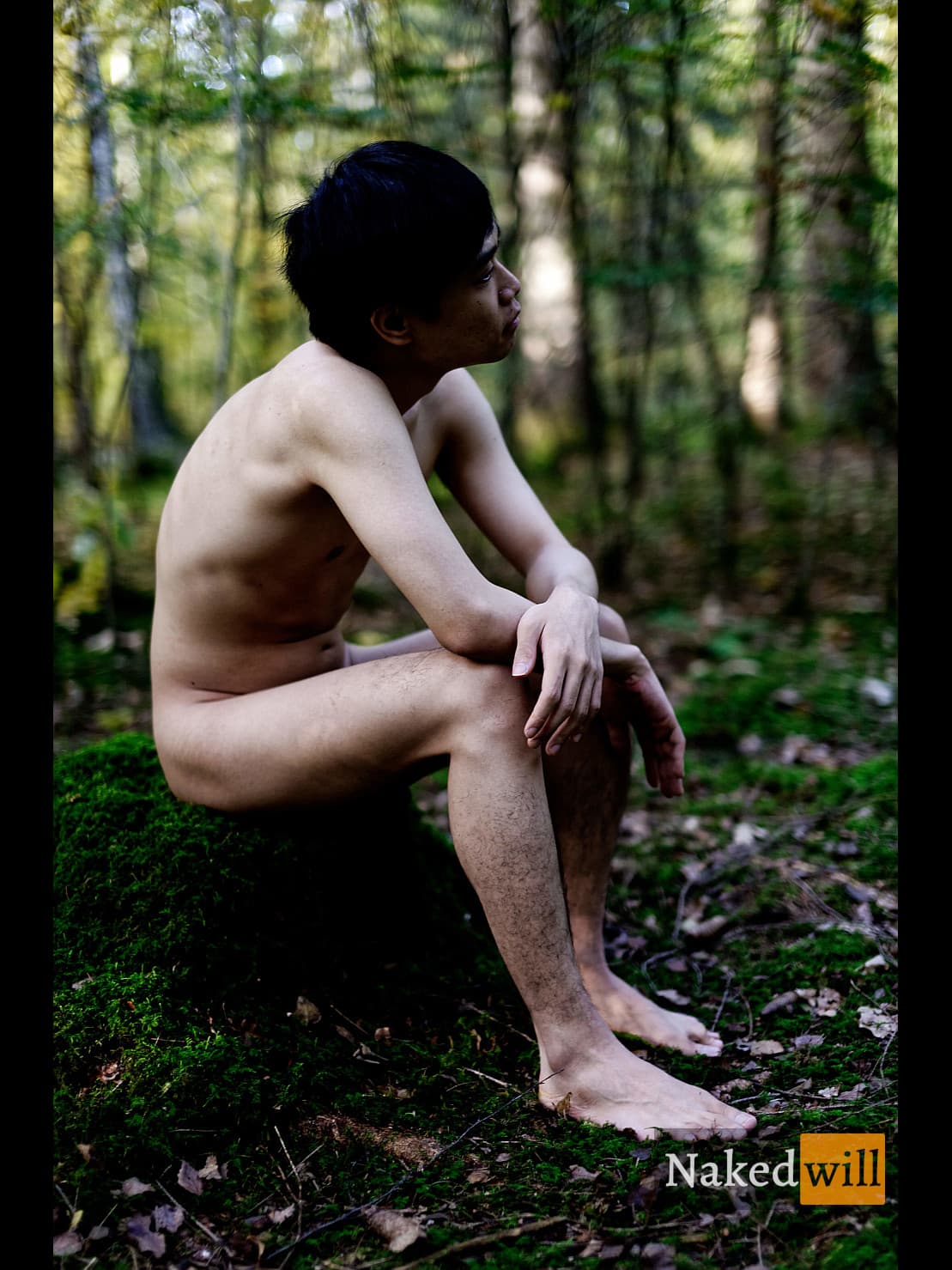 Pensive Nude Amidst the Moss